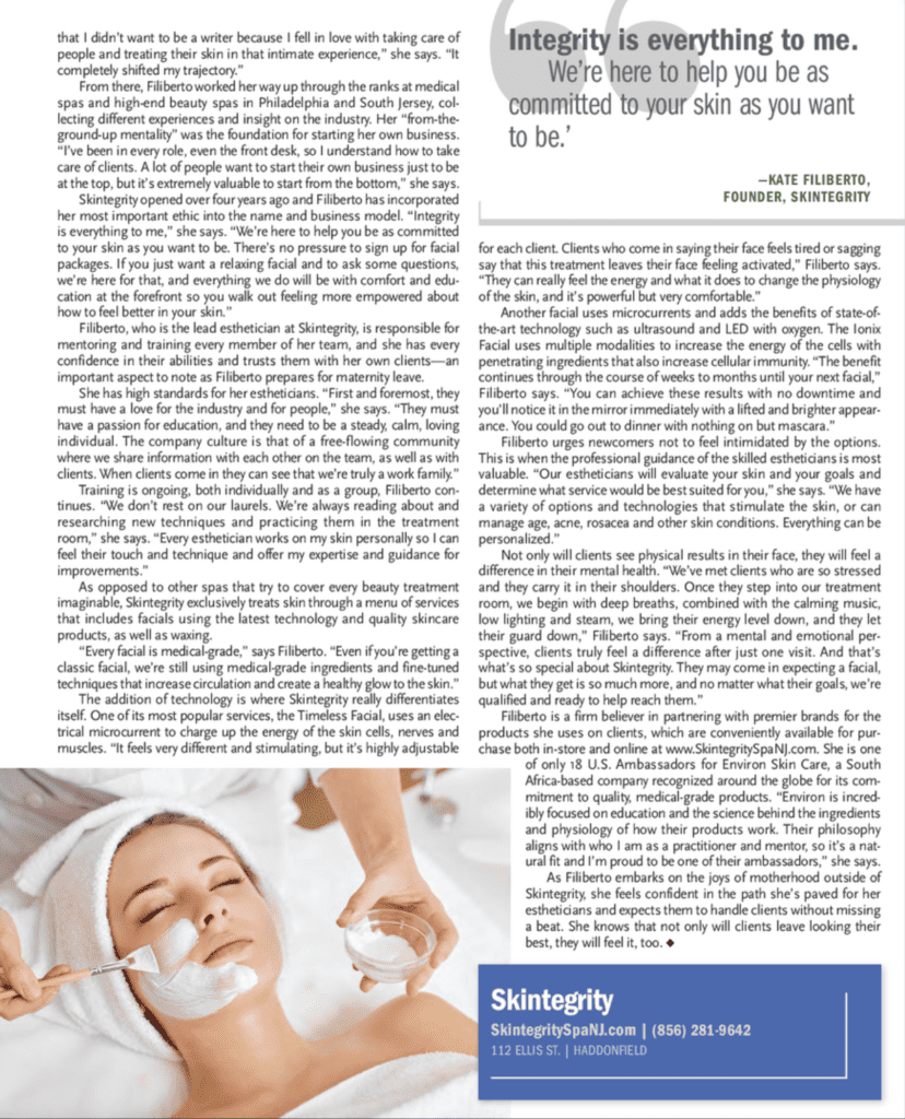 haddonfield family magazine skintegrity